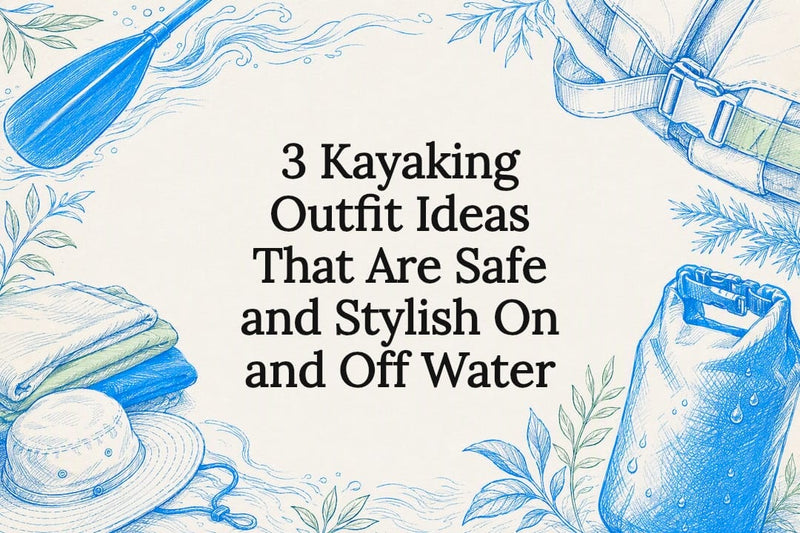 Kayaking outfit title card illustration
