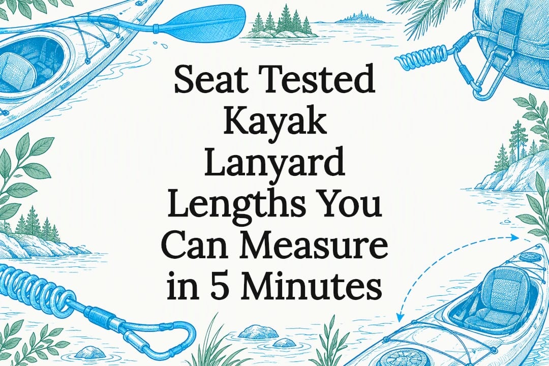 Decorative kayak lanyard measurement title card