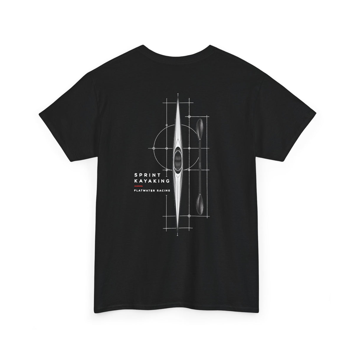 Color: Black | Sprint Kayak Blueprint T-Shirt, back view