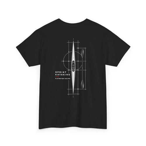Color: Black | Sprint Kayak Blueprint T-Shirt, back view