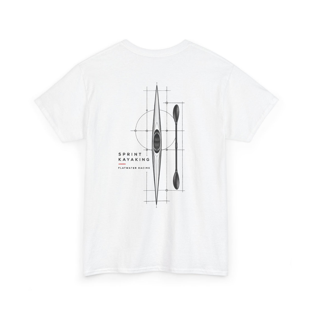 Color: White | Sprint Kayak Blueprint T-Shirt, back view